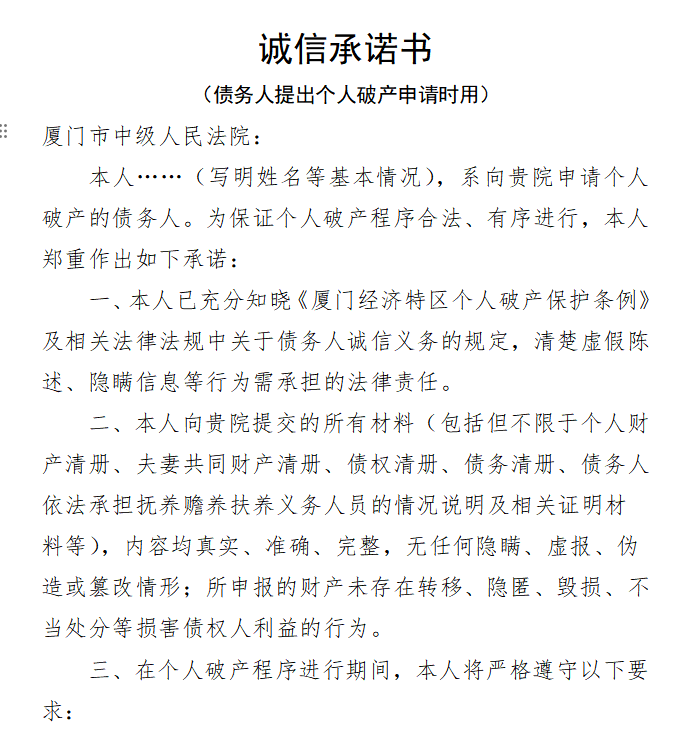 厦门经济特区首例个人破产申请立案审查！