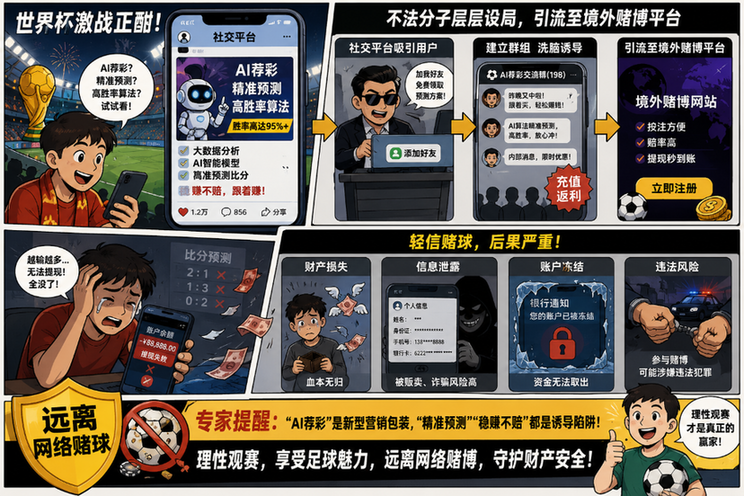 专家提醒“AI荐彩”背后的网络赌球风险